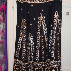 Lillie Rubin Black Skirt with Beads and Sequins